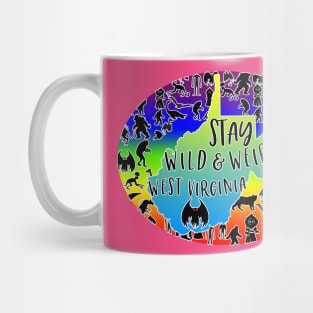 Stay Wild & Weird Cryptid Collage (hot pink) Mug